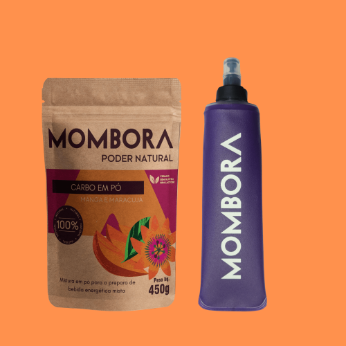 KIT - Carbo em pó - Manga com Maracujá + Soft Flask 300ml