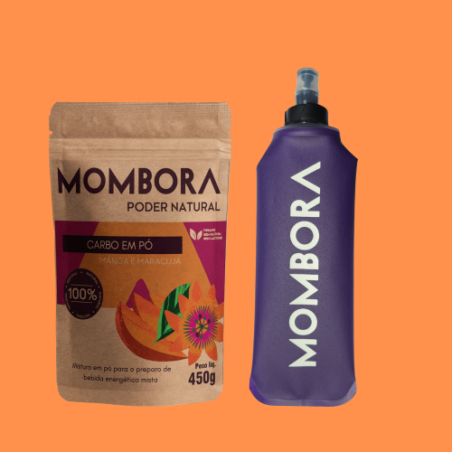 KIT - Carbo em pó - Manga com Maracujá + Soft Flask 500ml